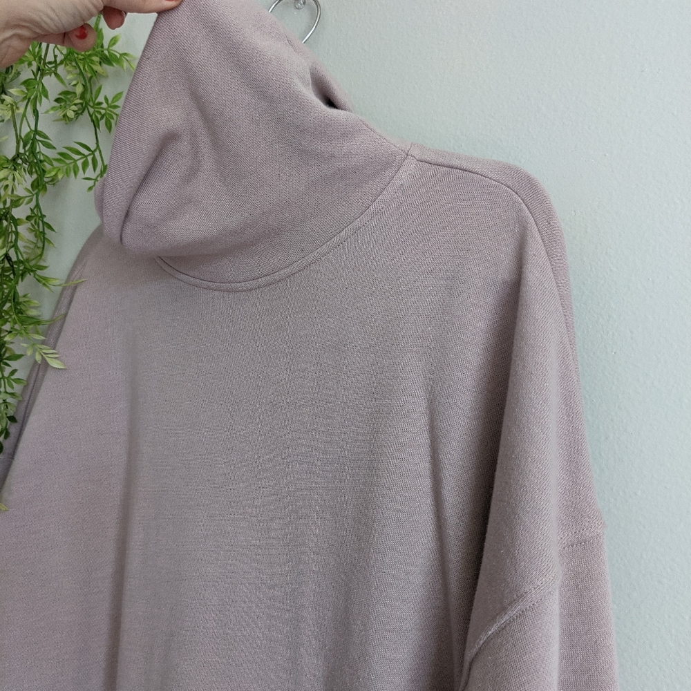 (aerie) Dusty Pink Turtle Neck Sweatshirt Dress Lg - Picture 6 of 15